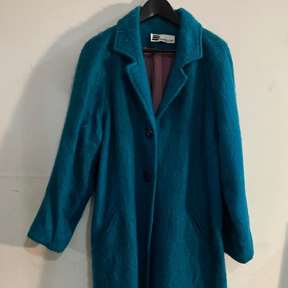 Gorgeous Mohair 1980s Teal overcoat